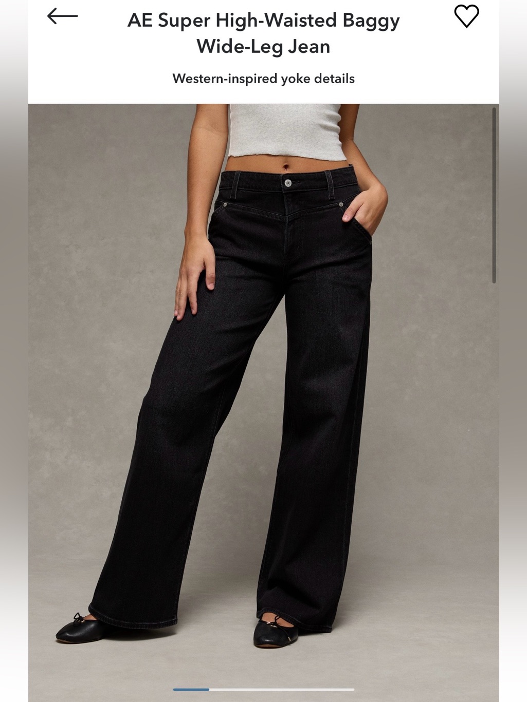 American Eagle Outfitters Black Super High-Waisted Wide-Leg Jeans